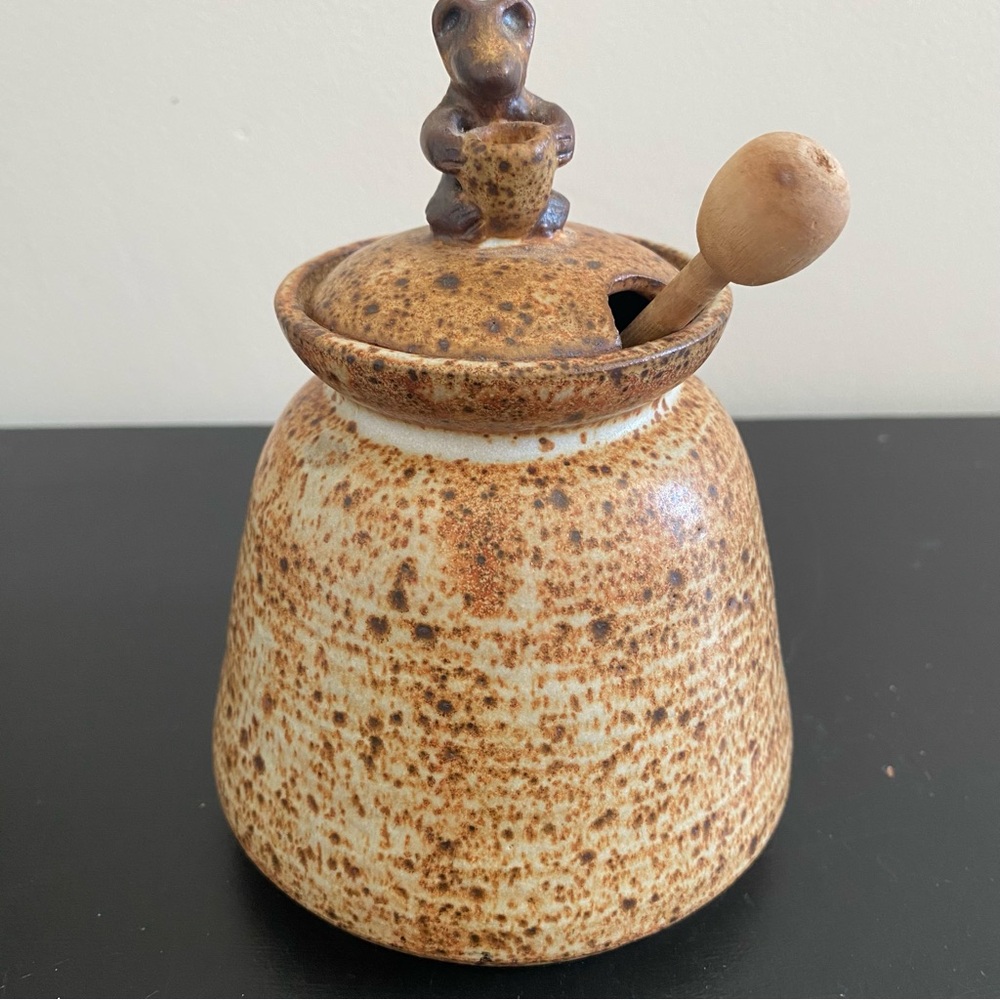 Ceramic Honey Bear Handmade Pottery Jar